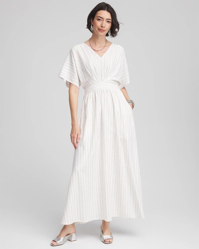 Metallic Striped Maxi Dress - image 1